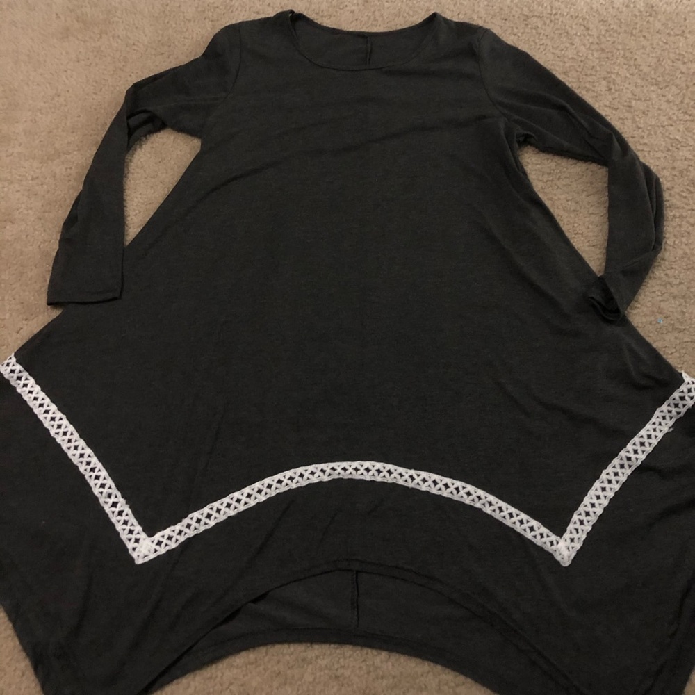 Long sleeved loose dress, knee length